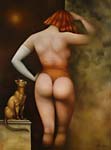 Painter Artist Odile de Schwilgue Painting - Oil on Canvas 'Minerve' erotic period 2004 Work available